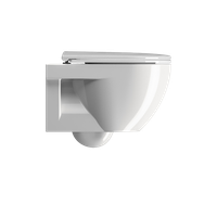 унитаз подвесной CITY PRO безободковый с водоворотной системой смыва Swirlflush фаянсовый белый арт-911611 — фото 1, Подвесные унитазы