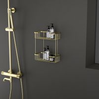 Полка двойная Timo Saona золото матовое арт-13083/17 — фото 3, Полки для ванной и душа