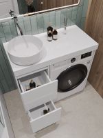 Orange Sistema Тумба напольная под стиральную машину с раковиной, белый арт-STM-100TUW+B09-360W — фото 3, Тумбы с раковиной