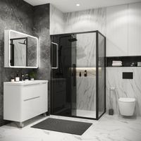 Боковая стенка Grossman Cosmo (100х195) черный матовый,стекло тонированное, 1 место арт-200.K33.02.100.21.10 — фото 5, Боковые стенки