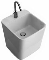 Раковина HATRIA G-FULL YXG801 накладная с одним отверстием с переливом цвет белый — фото 1, Раковины накладные