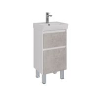 Тумба Lemark COMBI 45 см под 1 раковину, подвесная/напольная, 2 ящика, цвет фасада: Бетон, цвет корп арт-LM03C45T-Beton — фото 4, Тумбы под раковину