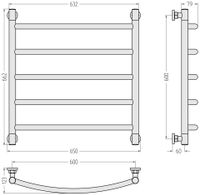 Полотенцесушитель водяной Сунержа Галант+ 600х600 Матовый белый 30-0200-6060 — фото 2, Водяные полотенцесушители