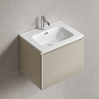 Тумба подвесная SANCOS Snob R 1.0 590х445х406, c одним ящиком оснащенным доводчиками, Beige Soft , арт. арт-SNR1.060CE — фото 3, Тумбы под раковину