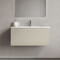 Тумба подвесная SANCOS Snob R 1.0 890х445х406, c одним ящиком оснащенным доводчиками, Beige Soft , арт. арт-SNR1.090CE — фото 1, Тумбы под раковину