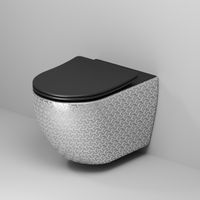 Унитаз подвесной Grossman (550х360х375) безободковый,серебро,внутри черный с тонкой крышкой,микролифт,1 место арт-GR-4411SBRS — фото 1, Подвесные унитазы