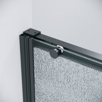 Дверь в нишу Grossman Galaxy 100.K33.01.130.21.02 (130х195) черный матовый,стекло шиншилла,раздвижная, 1 место — фото 7, Раздвижные душевые двери