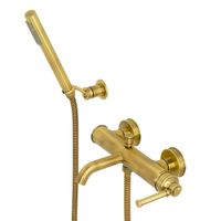 ERMITAGE MINI См-ль д/ванны моноком. внешний, с ручным душем, ручка латунь, бронза арт-31417 — фото 2, Смеситель для ванны