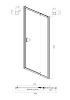 Дверь в нишу Ambassador Elysium (100х200) хром,стекло прозрачное,распашная,1 место арт-111021104KX — фото 4, Распашные душевые двери