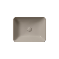 раковина накладная NUBES 50x38 без перелива серый беж матовый арт-903705 — фото 1, Раковины накладные