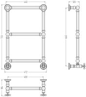 Полотенцесушитель водяной Сунержа Ренессанс 1304 660х400 Матовый белый арт-30-0280-6640 — фото 2, Водяные полотенцесушители