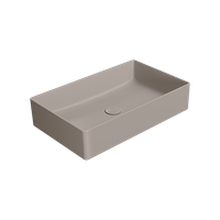 раковина накладная KUBE X 60x37 без перелива серый беж матовый арт-945305 — фото 2, Раковины накладные