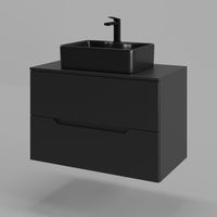 Orange Line тумба с раковиной подвесная 80 см, черный арт-Li-80TubMDF+B01-475MB — фото 1, Тумбы с раковиной