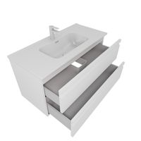 Товар: AQ77100-MW Комплект мебели:Тумба 100 см ВЕГА с раковиной AQ4100-00, 2 ящика,цвет белый мат - фото 2 AQ77100-MW Комплект мебели:Тумба 100 см ВЕГА с раковиной AQ4100-00, 2 ящика,цвет белый мат — фото 2, Тумбы с раковиной