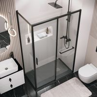 Боковая стенка Grossman Style 200.K33.05.100.21.00 (100х195) черный матовый,стекло прозрачное, 1 место — фото 3, Боковые стенки