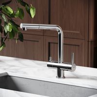 Смеситель для кухни SANCOS Spin с поворотным и вытяжным изливом, c краном для фильтрованной воды, цвет брашированный никель, арт. арт-SC4015BN — фото 7, Смесители для кухни