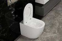 Унитаз ABBER Bequem AC1111T приставной белый, безободковый, смыв торнадо — фото 4, Напольные унитазы