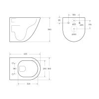 Унитаз подвесной безободковый с сиденьем и смывом TORNADO BelBagno AMANDA-TOR арт-BB051CH-TOR-FC/SC — фото 10, Подвесные унитазы