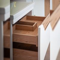 Комплект мебели для ванной Бриклаер БРАЙТОН 80, белый/дуб — фото 9, Комплекты мебели для ванной