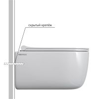 Унитаз BERGES подвесной EGO Real Rimless 49см, сиденье дюропласт Toma Slim SO, микролифт, быстросъем арт-082111RR — фото 5, Подвесные унитазы