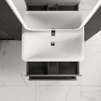 "S4" тумба под умывальник подвесная 80 см., цвет серый. арт-AQM900480GM — фото 4, Тумбы под раковину