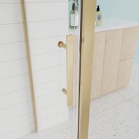 Душевой угол Veconi Evo 100SP G 1700х700x1950, золото брашинг, прозрачное стекло E1-SP-G-17070-01-C9 — фото 2, Душевые уголки