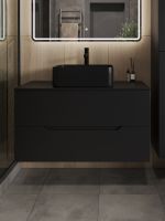 Orange Line Li-100TubMDF+B02-460MB тумба с раковиной подвесная 100 см, черный Li-100TubMDF+B02-460MB — фото 3, Тумбы с раковиной