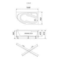 Ванна София 150х95-правая арт-Щ0000067270 — фото 8, Акриловые ванны