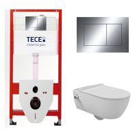 КОМПЛЕКТ TECE + beWash: 9400412 Инсталляция для подвесного унитазаTECE + BeWash Melville Унитаз подвесной безободковый с форсункой биде со встроенным смесителем горячей и холодной воды с быстросъёмным сиденьем микролифт HRKA052N3VE0W5SZ0+AQ4019+VTMU11W5W5H арт-TC412N3VE0 — фото 2, Комплекты унитаз + инсталляция