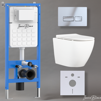 Комплект 3в1 IBERICA BLANCA инсталляция SILENCIO, унитаз BILBAO ALTO белый, кнопка смыва ESTI-R хром глянцевый (IB001.BLA.234.213) — фото 1, Комплекты унитаз + инсталляция