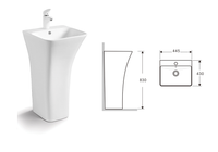 Умывальник CeramaLux арт-G315 — фото 2, Раковины напольные