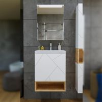 Комплект мебели для ванной Бриклаер КРИСТАЛЛ 50ZB, белый/дуб бунратти — фото 1, Комплекты мебели для ванной