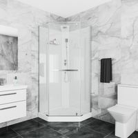 Кабина душевая без крыши Ceruttispa (90x90x215-225) арт-CHIKA901T — фото 6, Душевые кабины