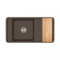 Мойка для кухни Беллис 97 970x510x250 мм, прямоуг., кофе 1A725132BS280 — фото 4, Кухонные мойки