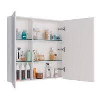 Шкаф зеркальный Lemark UNIVERSAL 80х80 см 2-х дверный, цвет корпуса: Белый глянец арт-LM80ZS-U — фото 1, Зеркальные шкафы в ванную