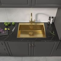 Кухонная мойка Reflexion Iseo брашированное золото арт-RX2265GD — фото 7, Кухонные мойки