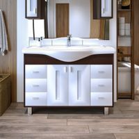 Товар: Тумба под раковину напольная Бриклаер БАЛИ венге/белый , 120 см арт-4627125411892 - фото 1 Тумба под раковину напольная Бриклаер БАЛИ венге/белый , 120 см арт-4627125411892 — фото 1, Тумбы с раковиной