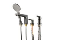 БЕТТА смеситель на борт ванны на 4 отв., оружейная сталь арт-AQ1148BGM — фото 4, Смесители на борт ванны