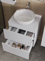 Orange Line тумба с раковиной подвесная 60 см, белый арт-Li-60TuwMDF+B07-420W — фото 2, Тумбы с раковиной