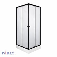 Душевой уголок Parly 90х90 см, с поддоном, профиль черный, стекло прозрачное арт-ZFQ911B — фото 6, Квадратные душевые уголки