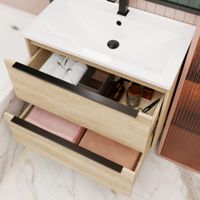 Тумба под раковину подвесная La Fenice Tesoro FNC-01-TES-DNN-100-2, натуральный — фото 4, Тумбы под раковину