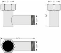 Уголок Уголок переходной Стилье (G 1" НГ х G 3/4" НР) Белый 122000-1034 — фото 2, Комплектующие для полотенцесушителей