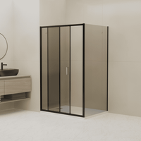 Душевой уголок RGW CL-133B (CL-13B + Z-03B) 1500x800, профиль черный, стекло тонированное, арт-060913358-34 — фото 2, Прямоугольные душевые уголки