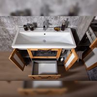 Тумба под раковину напольная Бриклаер ЛОФТ метрополитен грей, 100 см 4627125413377 — фото 4, Тумбы с раковиной