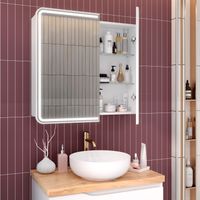 Зеркальный шкаф ASTI 80 c LED-подсветкой /ИК выключатель на взмах /AQUA DE MARCO 1080CAST — фото 10, Зеркальные шкафы в ванную