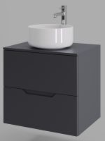 Orange Line Li-60TugMDF+B07-345W тумба с раковиной подвесная 60 см, графит/белый Li-60TugMDF+B07-345W — фото 5, Тумбы с раковиной