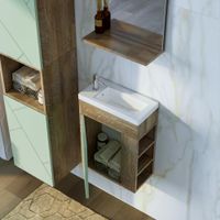 Тумба под раковину подвесная Бриклаер КРИСТАЛЛ фисташковый, 40 см арт-4627125417115 — фото 6, Тумбы с раковиной