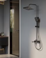 Душевая система BELZ B24715-3, оружейная сталь — фото 1, Душевые стойки