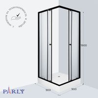 Ограждение VIVA90B N душевое Ceruttispa без поддона (90x90x195) — фото 436, Прямоугольные душевые уголки