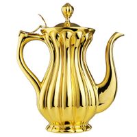 OLIVIA Кувшин керамика, золото/крышка золото арт-24928 — фото 1, Прочие аксессуары и комплектующие